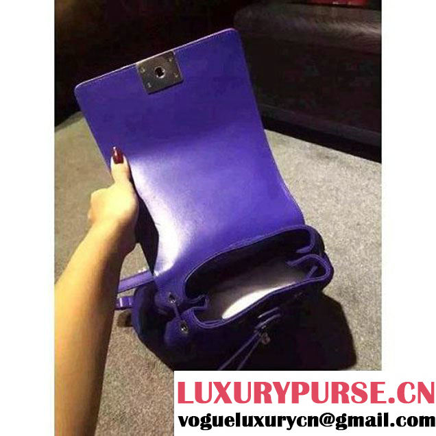 Chanel Quilted Backpack In Blue- Spring 2016 (2A057-120118 )