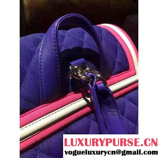 Chanel Quilted Large Backpack In Blue - Spring 2016 (2A057-120119 )