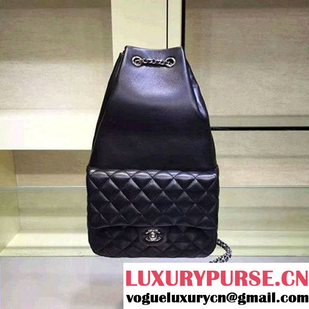 Chanel Large Black Calfskin Backpack Cruise 2016 (2A143-120907 )