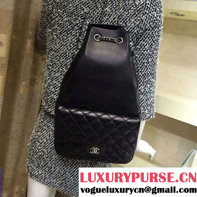 Chanel Large Black Calfskin Backpack Cruise 2016 (2A143-120907 )