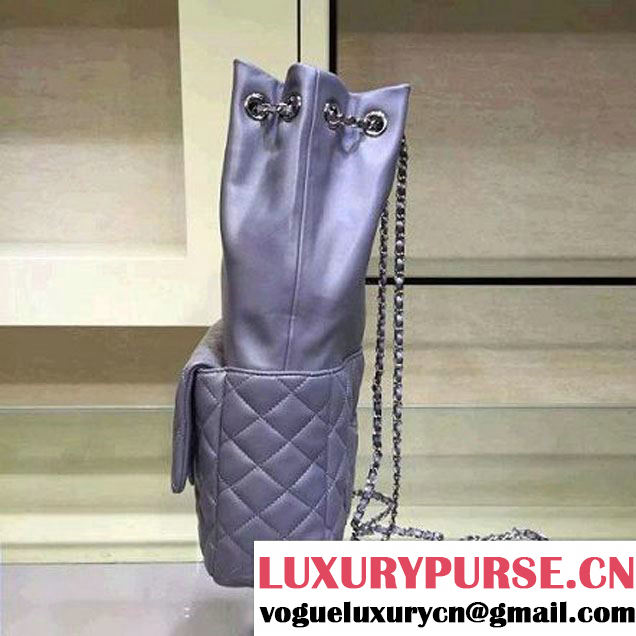 Chanel Large Grey Calfskin Backpack Cruise 2016 (2A143-120908 )