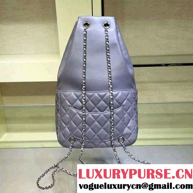 Chanel Large Grey Calfskin Backpack Cruise 2016 (2A143-120908 )