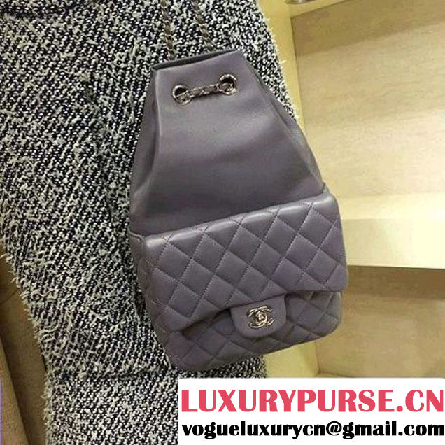 Chanel Grey Calfskin Backpack Cruise 2016 (2A143-120909 )