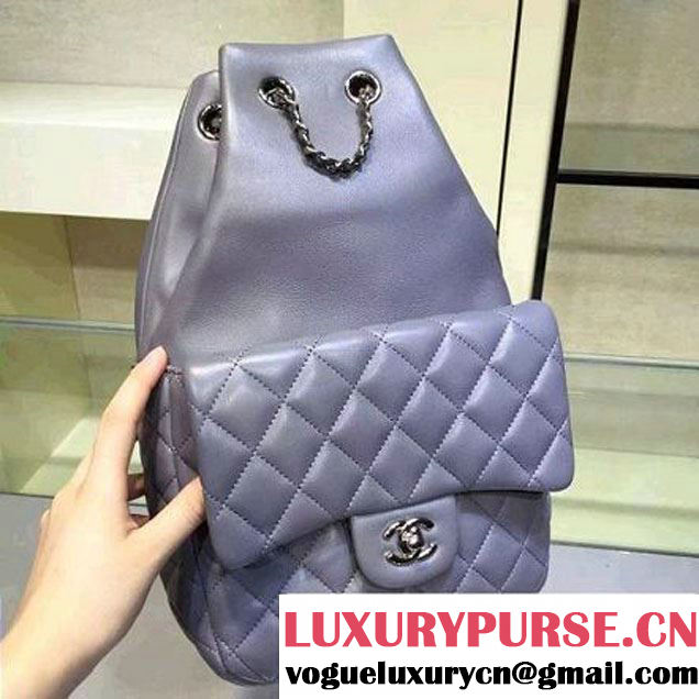 Chanel Grey Calfskin Backpack Cruise 2016 (2A143-120909 )