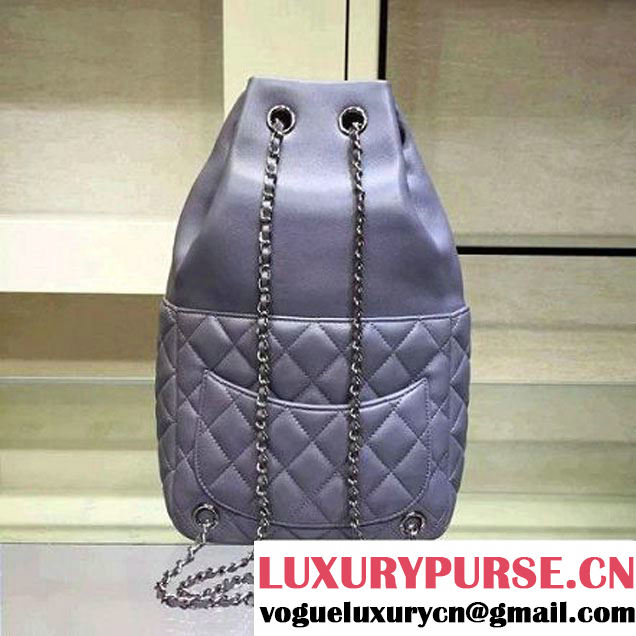 Chanel Grey Calfskin Backpack Cruise 2016 (2A143-120909 )