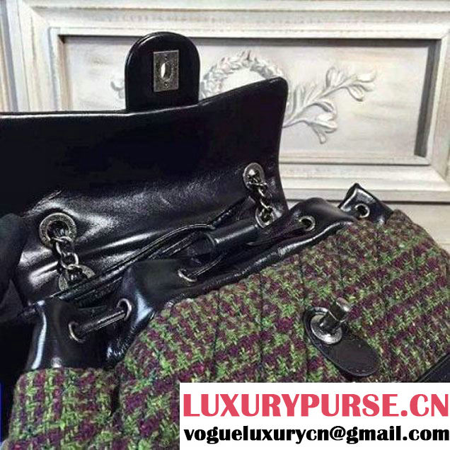 Chanel Wax Calfskin And Tweed Backpack Black (2A143-120910 )
