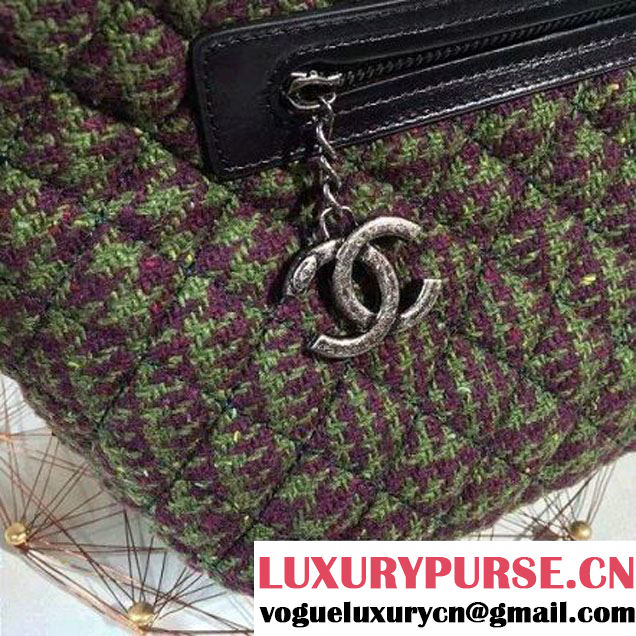 Chanel Wax Calfskin And Tweed Backpack Black (2A143-120910 )