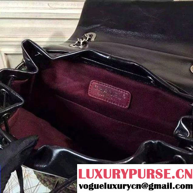 Chanel Wax Calfskin And Tweed Backpack Black (2A143-120910 )