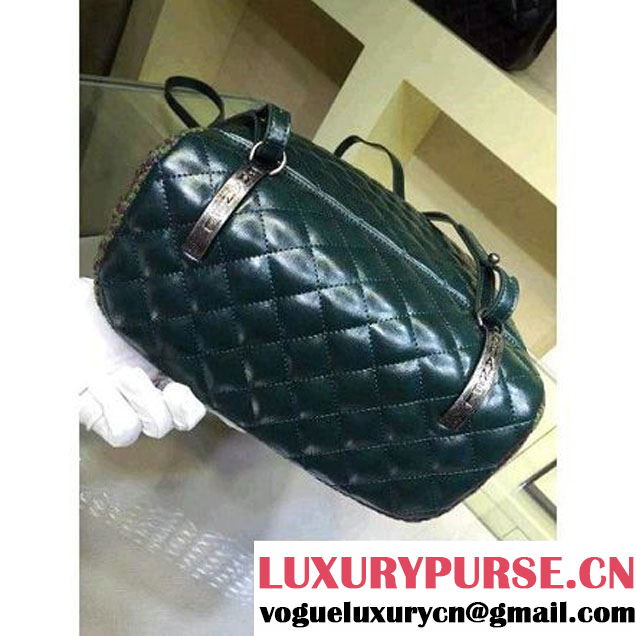 Chanel Wax Calfskin And Tweed Backpack Green (2A143-120911 )