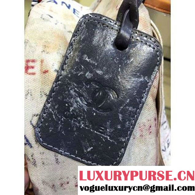 Chanel Small/Large Kahki Graffiti Backpack  (2A143-6012502 )