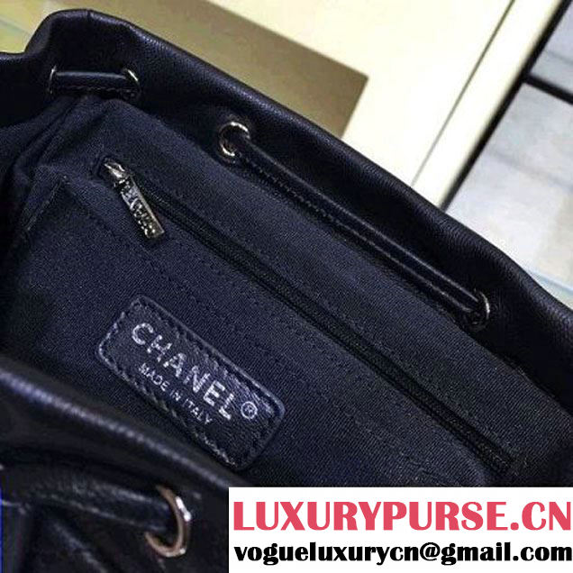 Chanel A91121 Small Lambskin Backpack In Black Pre-S/S 2016 (2A143-6030309 )