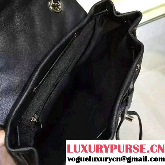 Chanel A91121 Small Lambskin Backpack In Black Pre-S/S 2016 (2A143-6030309 )