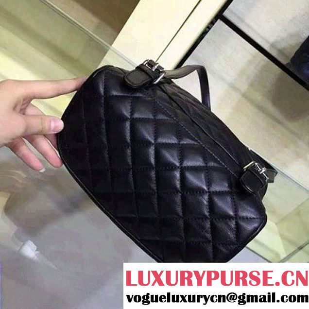 Chanel A91121 Small Lambskin Backpack In Black Pre-S/S 2016 (2A143-6030309 )
