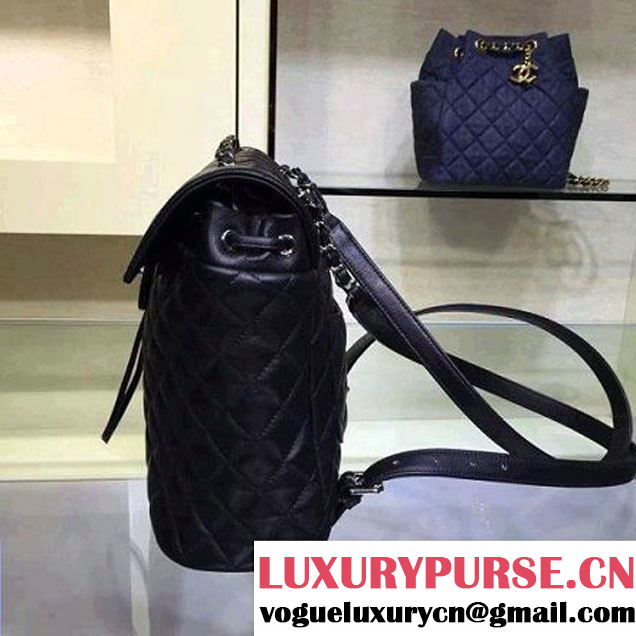 Chanel A91121 Small Lambskin Backpack In Black Pre-S/S 2016 (2A143-6030309 )
