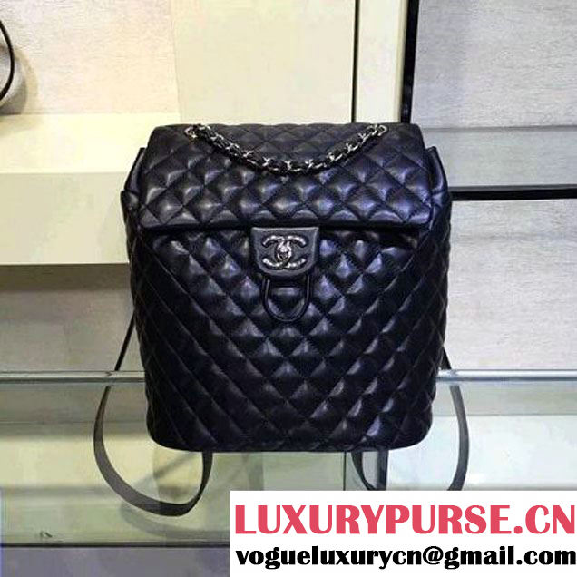 Chanel Large Lambskin Backpack In Black Pre-S/S 2016 (2A143-6030310 )