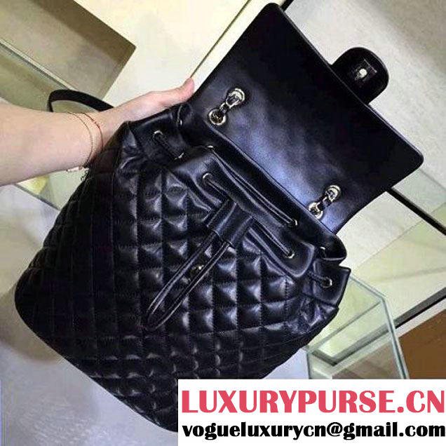 Chanel Large Lambskin Backpack In Black Pre-S/S 2016 (2A143-6030310 )