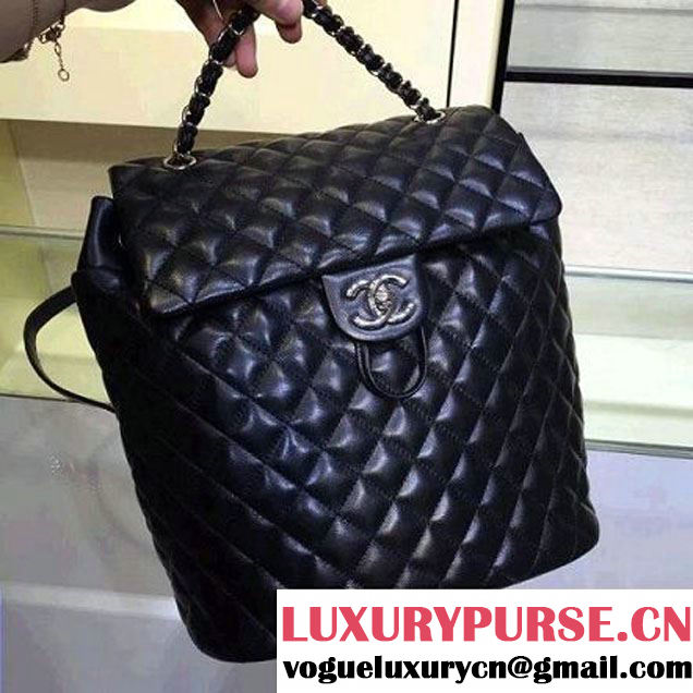 Chanel Large Lambskin Backpack In Black Pre-S/S 2016 (2A143-6030310 )