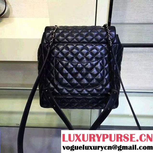 Chanel Large Lambskin Backpack In Black Pre-S/S 2016 (2A143-6030310 )
