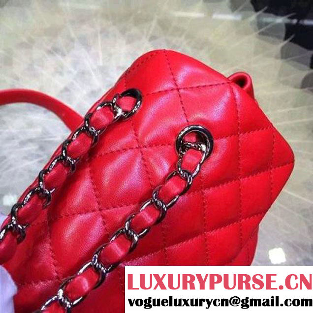 Chanel A91121 Small Lambskin Backpack In Red Pre-S/S 2016 (2A143-6030901 )
