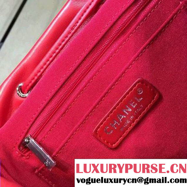 Chanel A91121 Small Lambskin Backpack In Red Pre-S/S 2016 (2A143-6030901 )