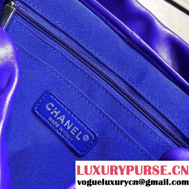 Chanel Large Lambskin Backpack In Blue Pre-S/S 2016 (2A143-6030903 )