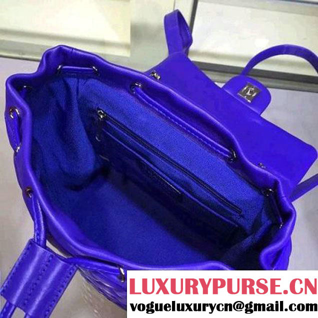 Chanel A91121 Small Lambskin Backpack In Blue Pre-S/S 2016 (2A143-6031801 )