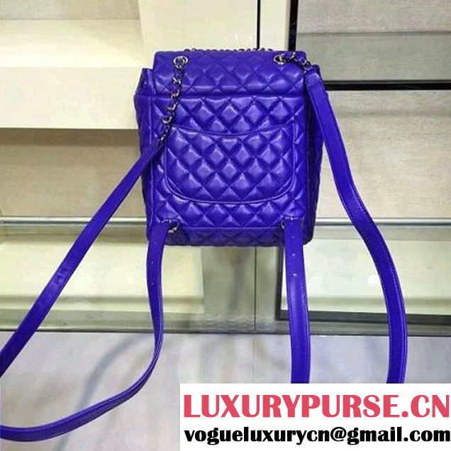 Chanel A91121 Small Lambskin Backpack In Blue Pre-S/S 2016 (2A143-6031801 )