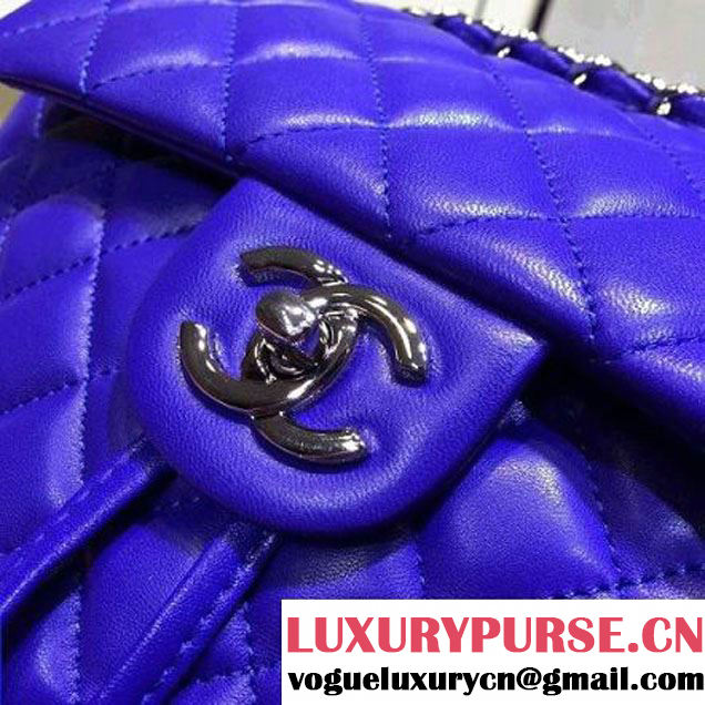 Chanel A91121 Small Lambskin Backpack In Blue Pre-S/S 2016 (2A143-6031801 )