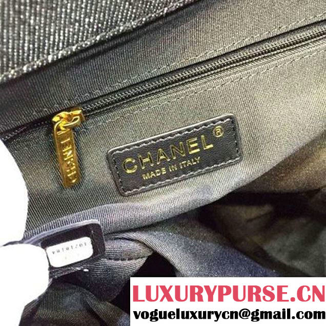 Chanel A91121 Small Washed Denim Black Backpack Pre-S/S 2016 (2A143-6031804 )