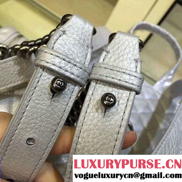 Chanel Grained Calfskin Pocket Backpack Silver SS 2016 (2A143-6042710 )