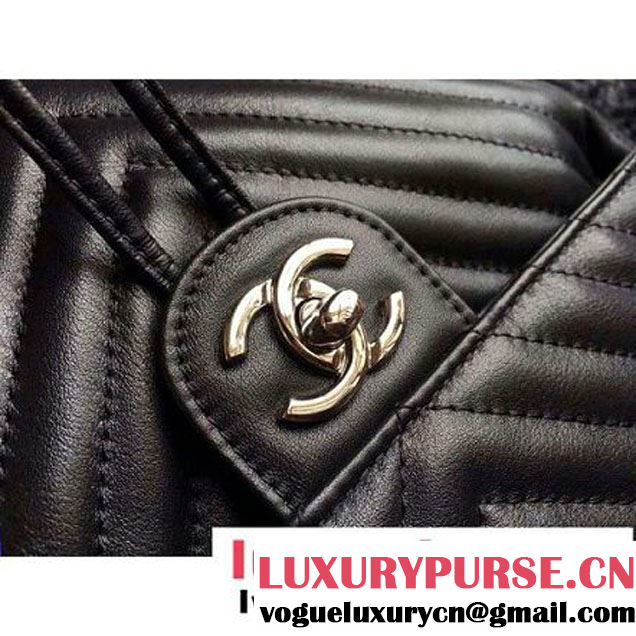Chanel Clafskin Backpack A91122 Black  S/S 2016 (1A086-6051314 )