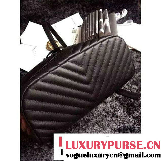 Chanel Clafskin Backpack A91122 Black  S/S 2016 (1A086-6051314 )