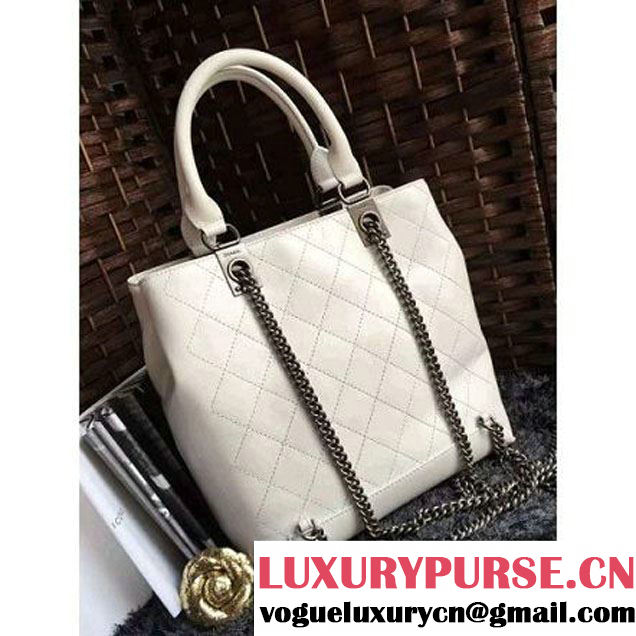 Chanel Smooth Calfskin Backpack White S/S 2016 (1A086-6061342 )