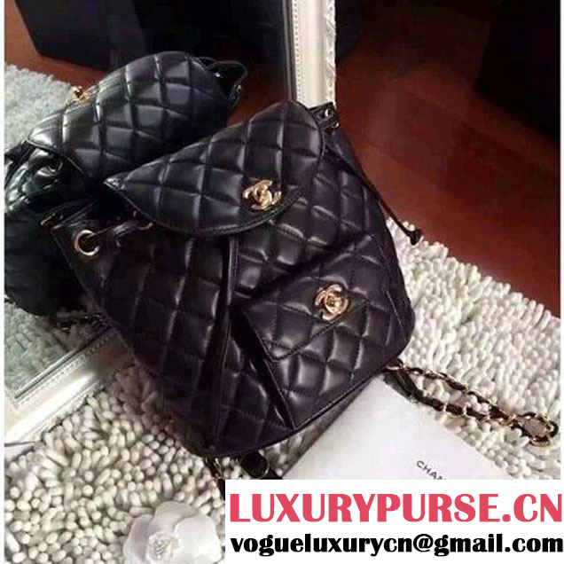 ChaneL Quilting Black Lambskin Mini Backpack (1A145-6071507 )