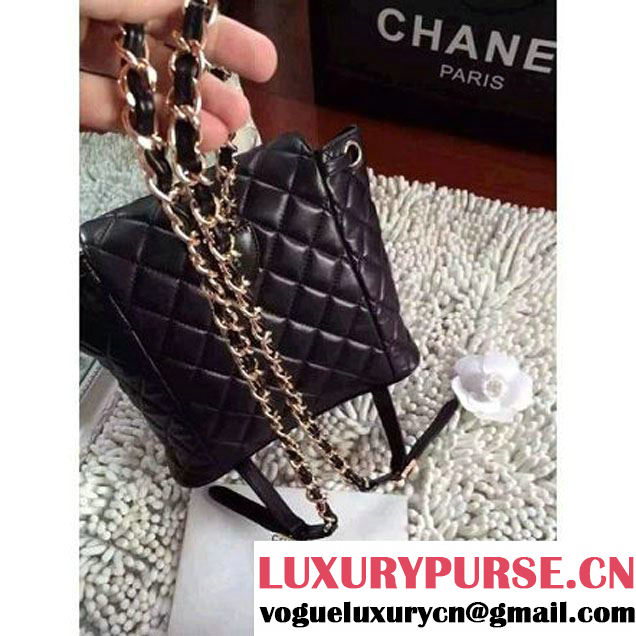 ChaneL Quilting Black Lambskin Mini Backpack  (1A145-6071507 )