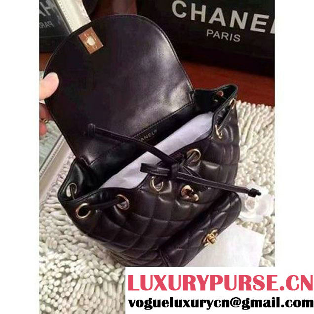 ChaneL Quilting Black Lambskin Mini Backpack  (1A145-6071507 )