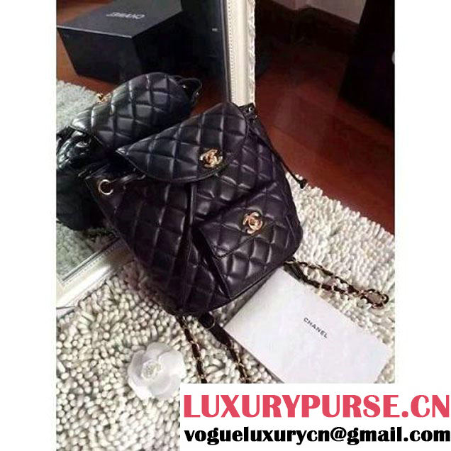 ChaneL Quilting Black Lambskin Mini Backpack  (1A145-6071507 )