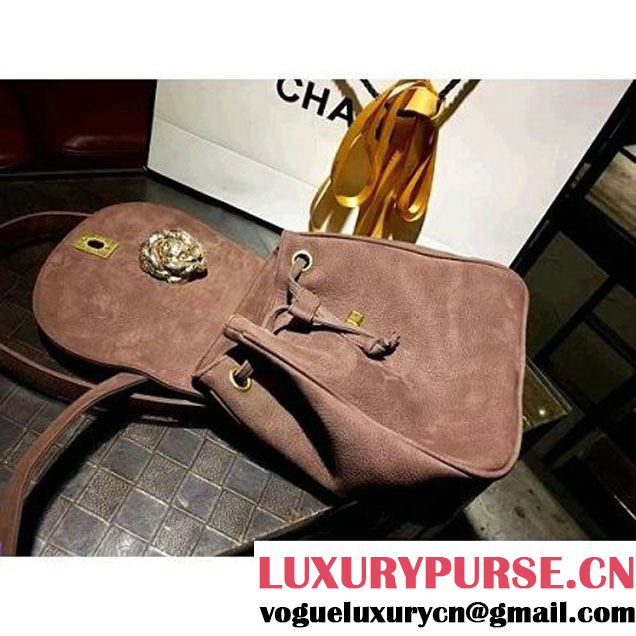 ChaneL Quilting Brwon Suede Leather Mini Backpack  (1B14-6080814 )