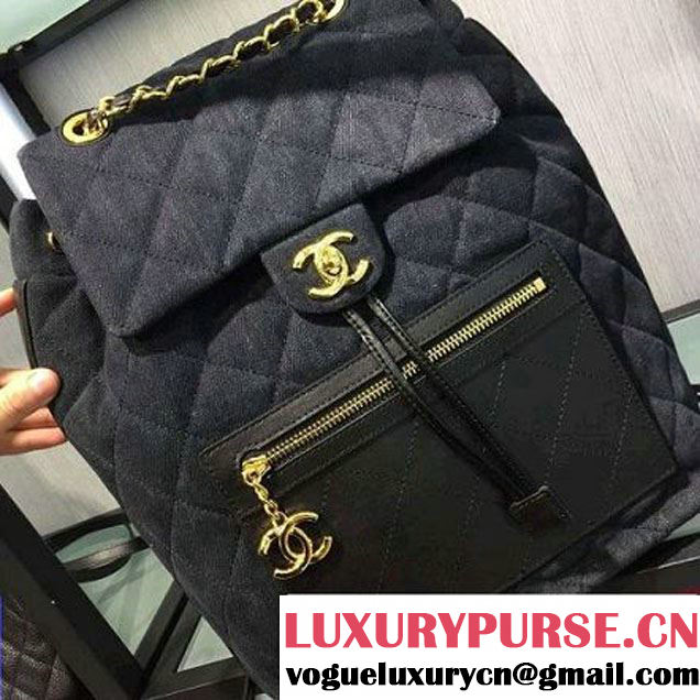 Chanel Denim Calfskin Backpack A93563 F/W 2016 (2A143-6080816 )