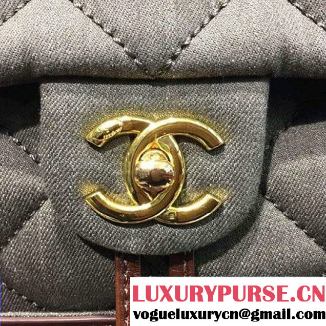 Chanel Denim Calfskin Backpack A93563 Green F/W 2016 (2A143-6090924 )