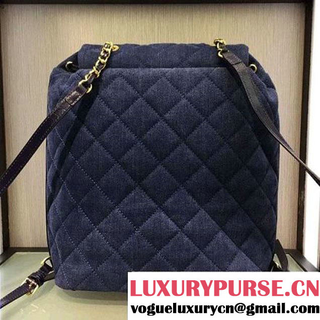 Chanel Denim Calfskin Backpack A93563 Blue F/W 2016 (2A143-6090925 )