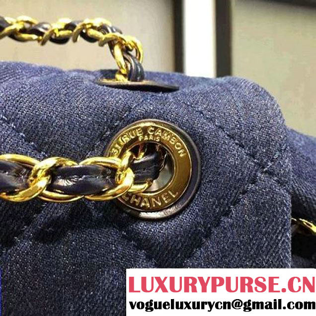 Chanel Denim Calfskin Backpack A93563 Blue F/W 2016 (2A143-6090925 )