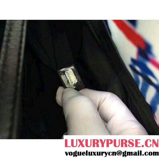 Chanel White/Blue/Red/Black Printed Nylon and Mesh Backpack Bag 2016 (KN-6091803 )