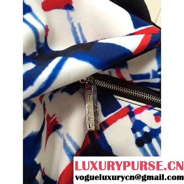 Chanel White/Blue/Red/Black Printed Nylon and Mesh Backpack Bag 2016 (KN-6091803 )