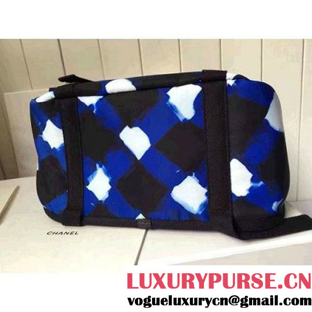 Chanel White/Blue/Black Printed Nylon and Mesh Backpack Bag 2016 (KN-6091804 )