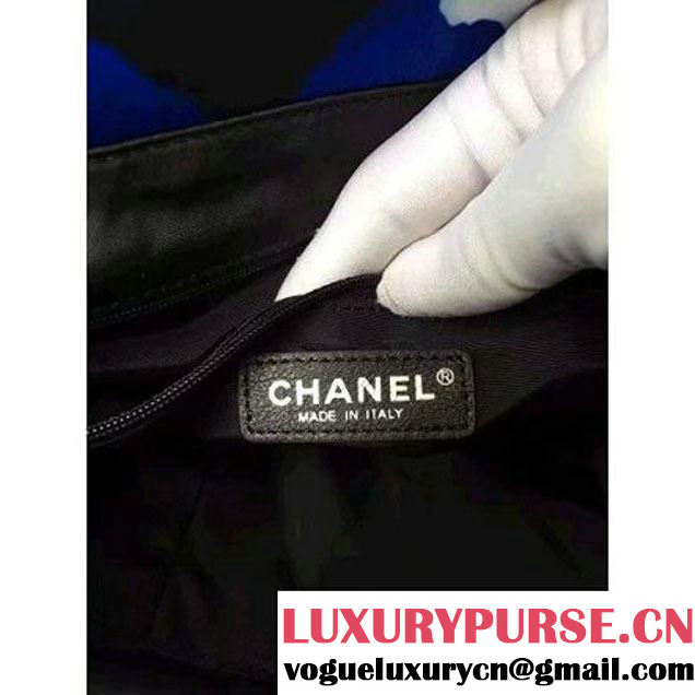 Chanel White/Blue/Black Printed Nylon and Mesh Backpack Bag 2016 (KN-6091804 )