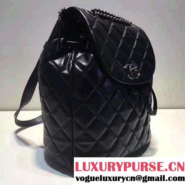 Chanel Urban Spirit Calfskin Small Backpack Bag A91121 Black F/W 2016 (1A145-6101417 )