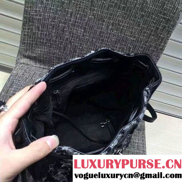 Chanel Tweed Backpack A98744 Black/Gray/White Fall Winter 2016 (KN-6102918 )