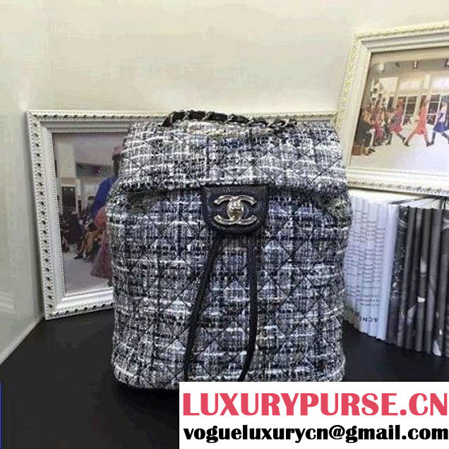 Chanel Caviar Calfskin & Tweed Small Backpack 91121 2016 (AV-6111722 )