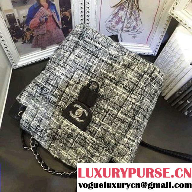 Chanel Caviar Calfskin & Tweed Small Backpack 91121 2016 (AV-6111722 )
